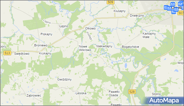 mapa Podągi, Podągi na mapie Targeo