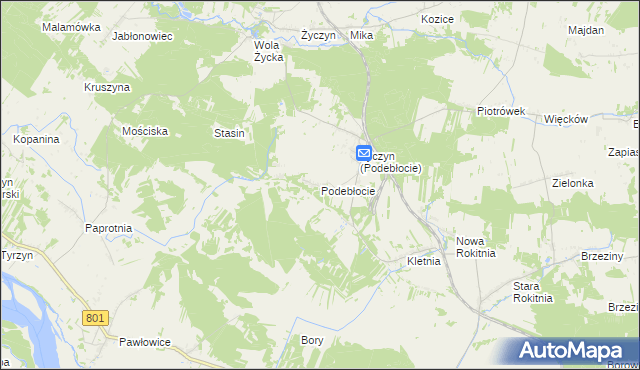 mapa Podebłocie, Podebłocie na mapie Targeo