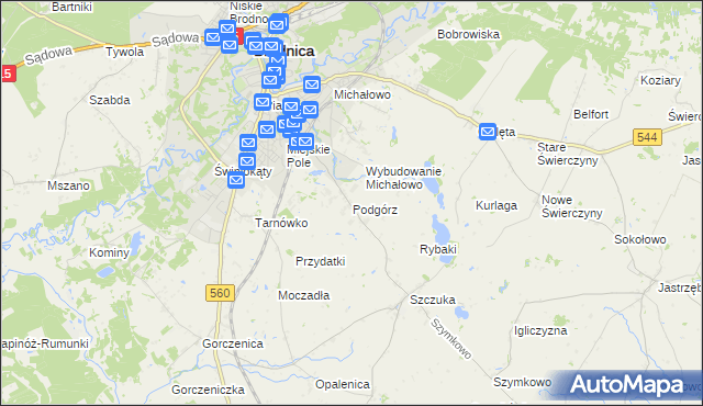 mapa Podgórz gmina Brodnica, Podgórz gmina Brodnica na mapie Targeo