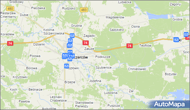 mapa Podklucze, Podklucze na mapie Targeo