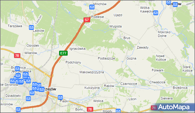 mapa Podlaszcze, Podlaszcze na mapie Targeo