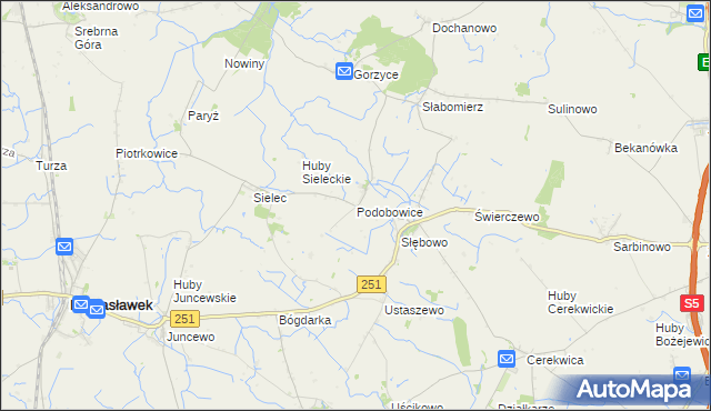 mapa Podobowice, Podobowice na mapie Targeo