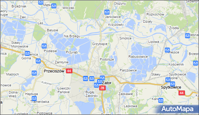 mapa Podolsze, Podolsze na mapie Targeo