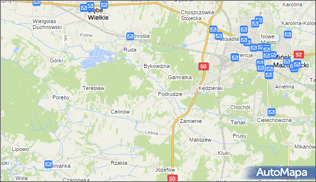 mapa Podrudzie, Podrudzie na mapie Targeo