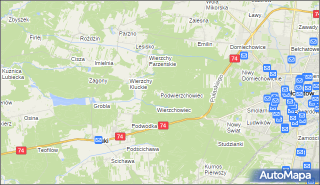 mapa Podwierzchowiec, Podwierzchowiec na mapie Targeo