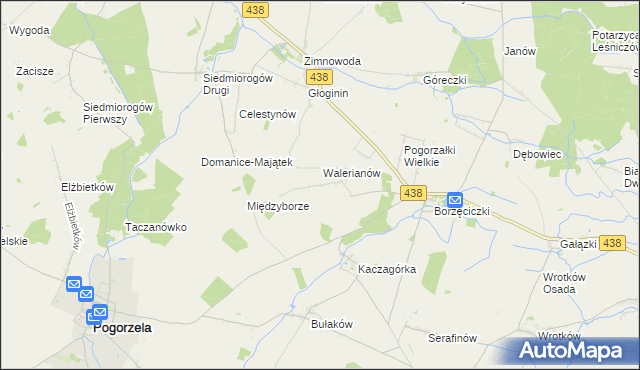 mapa Pogorzałki Małe, Pogorzałki Małe na mapie Targeo