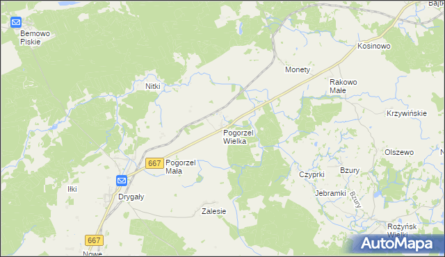 mapa Pogorzel Wielka, Pogorzel Wielka na mapie Targeo