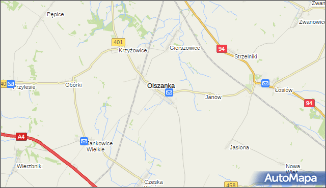 mapa Pogorzela gmina Olszanka, Pogorzela gmina Olszanka na mapie Targeo