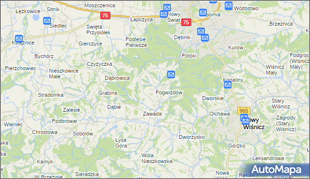 mapa Pogwizdów gmina Bochnia, Pogwizdów gmina Bochnia na mapie Targeo