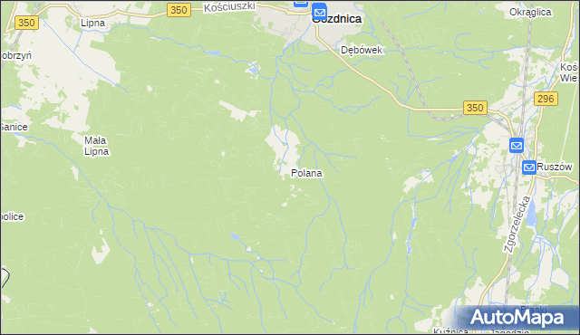 mapa Polana gmina Węgliniec, Polana gmina Węgliniec na mapie Targeo