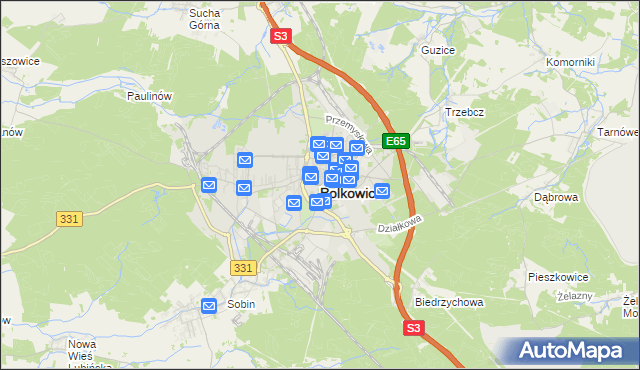 mapa Polkowice, Polkowice na mapie Targeo