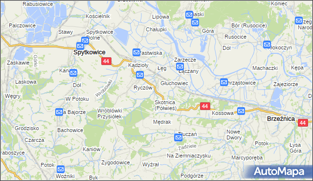 mapa Półwieś gmina Spytkowice, Półwieś gmina Spytkowice na mapie Targeo