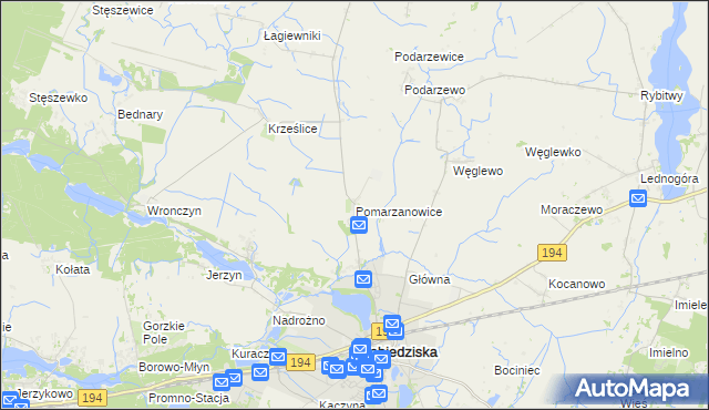 mapa Pomarzanowice, Pomarzanowice na mapie Targeo