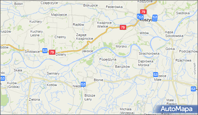 mapa Popędzyna, Popędzyna na mapie Targeo