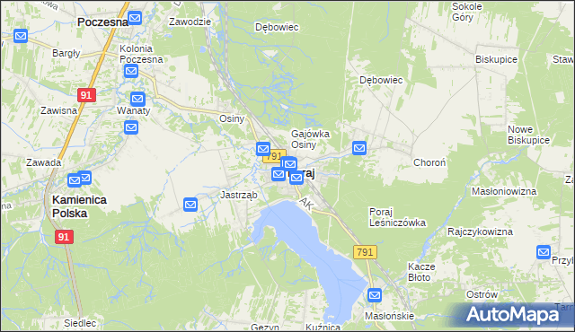 mapa Poraj powiat myszkowski, Poraj powiat myszkowski na mapie Targeo