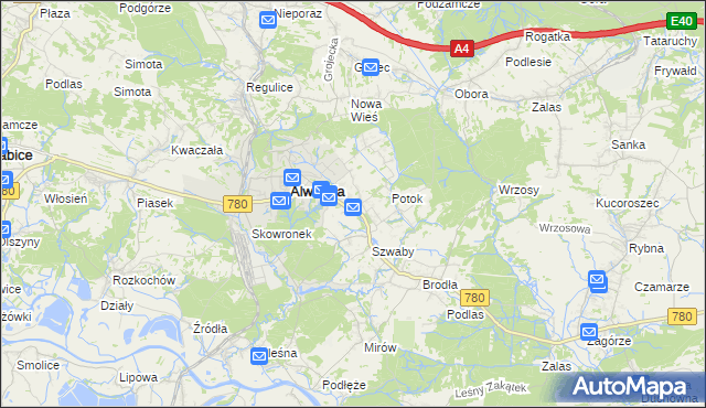 mapa Poręba Żegoty, Poręba Żegoty na mapie Targeo