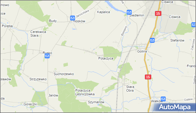 mapa Potarzyca gmina Jarocin, Potarzyca gmina Jarocin na mapie Targeo