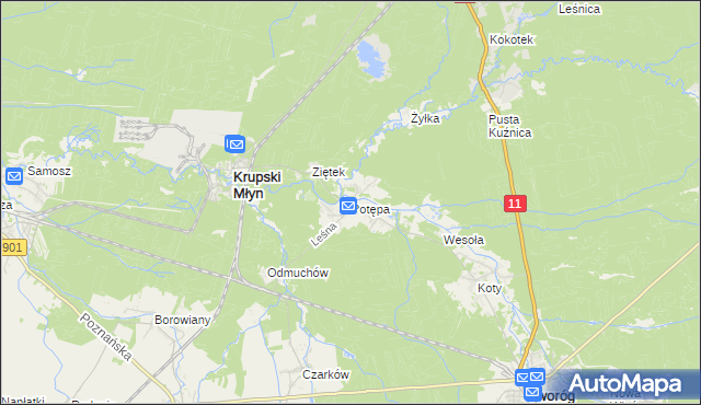 mapa Potępa, Potępa na mapie Targeo