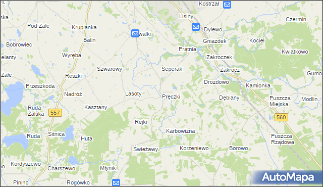 mapa Pręczki, Pręczki na mapie Targeo