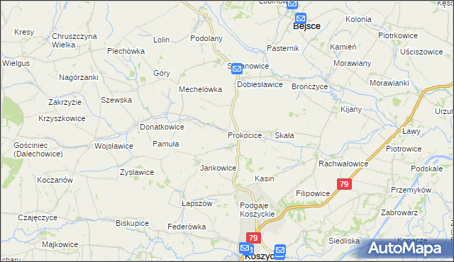 mapa Prokocice, Prokocice na mapie Targeo