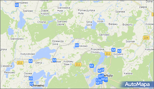 mapa Prokowo, Prokowo na mapie Targeo