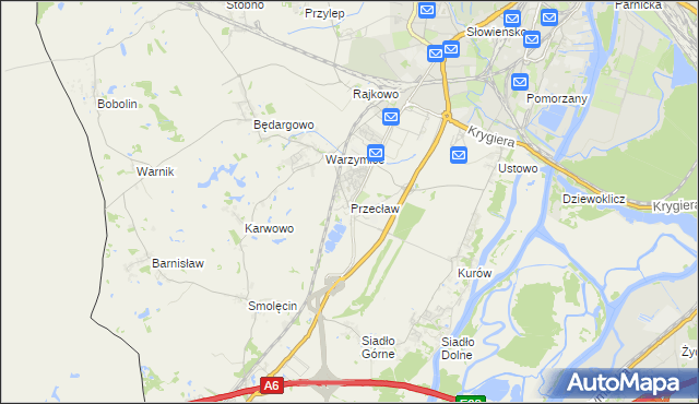 mapa Przecław gmina Kołbaskowo, Przecław gmina Kołbaskowo na mapie Targeo