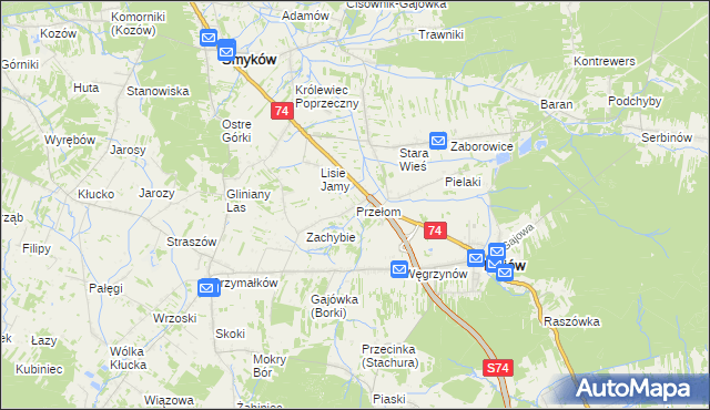 mapa Przełom, Przełom na mapie Targeo