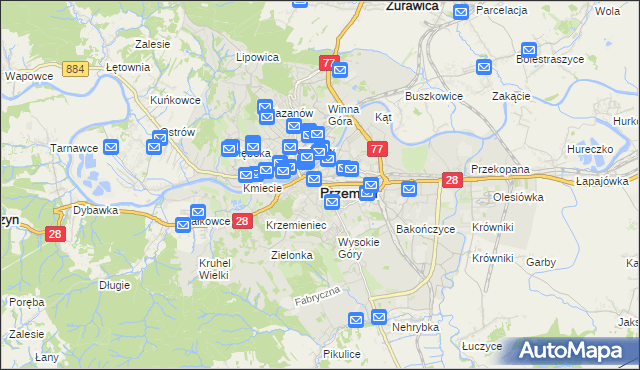 mapa Przemyśla, Przemyśl na mapie Targeo