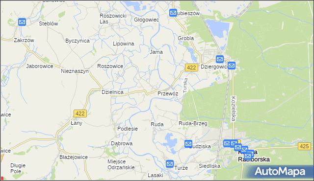 mapa Przewóz gmina Cisek, Przewóz gmina Cisek na mapie Targeo