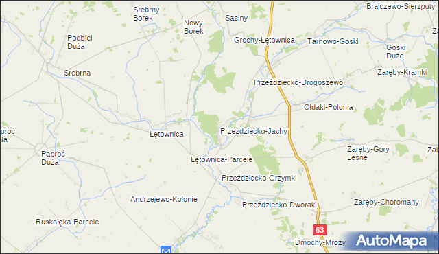 mapa Przeździecko-Jachy, Przeździecko-Jachy na mapie Targeo