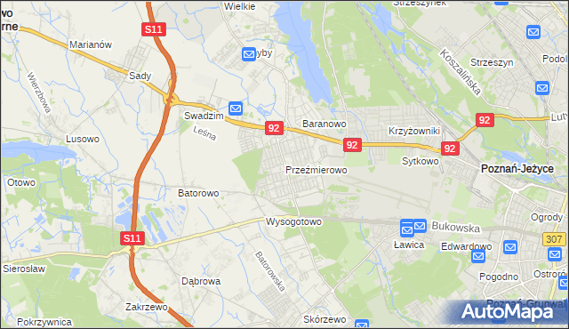 mapa Przeźmierowo, Przeźmierowo na mapie Targeo