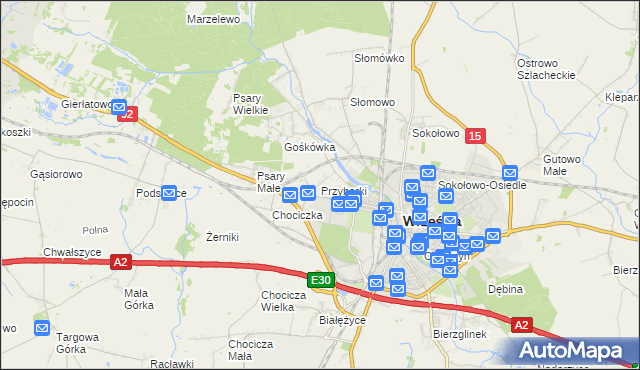 mapa Przyborki, Przyborki na mapie Targeo
