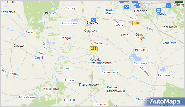 mapa Przybranowo, Przybranowo na mapie Targeo