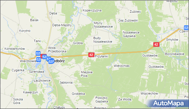 mapa Przyłanki, Przyłanki na mapie Targeo