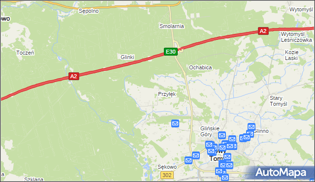 mapa Przyłęk gmina Nowy Tomyśl, Przyłęk gmina Nowy Tomyśl na mapie Targeo