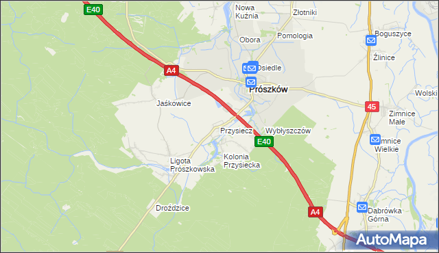 mapa Przysiecz, Przysiecz na mapie Targeo
