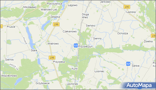 mapa Przysieczyn, Przysieczyn na mapie Targeo
