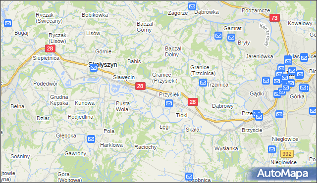 mapa Przysieki, Przysieki na mapie Targeo