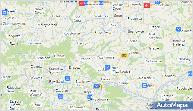 mapa Przytkowice, Przytkowice na mapie Targeo