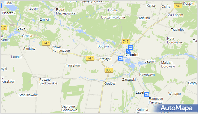 mapa Przytyki, Przytyki na mapie Targeo