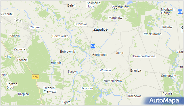 mapa Pstrokonie, Pstrokonie na mapie Targeo