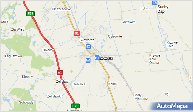 mapa Pszczółki powiat gdański, Pszczółki powiat gdański na mapie Targeo