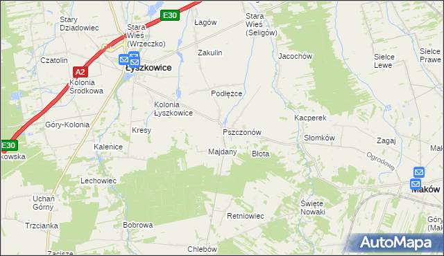 mapa Pszczonów, Pszczonów na mapie Targeo