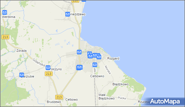 mapa Puck, Puck na mapie Targeo