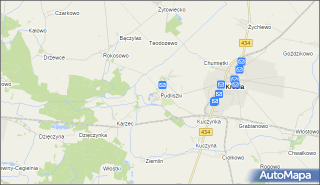 mapa Pudliszki, Pudliszki na mapie Targeo