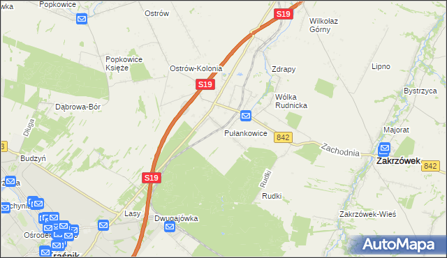 mapa Pułankowice, Pułankowice na mapie Targeo