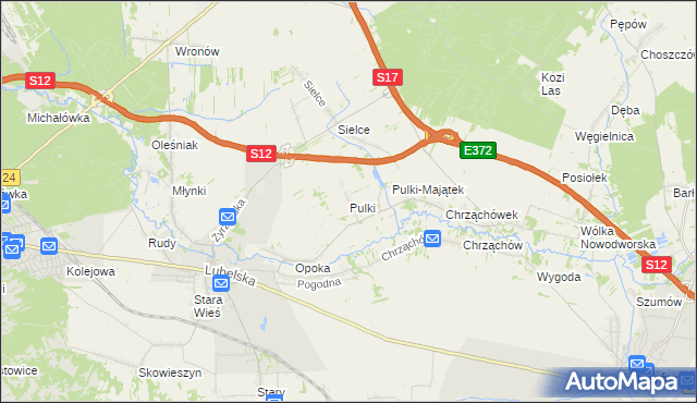 mapa Pulki, Pulki na mapie Targeo