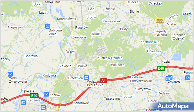 mapa Pustków-Osiedle, Pustków-Osiedle na mapie Targeo