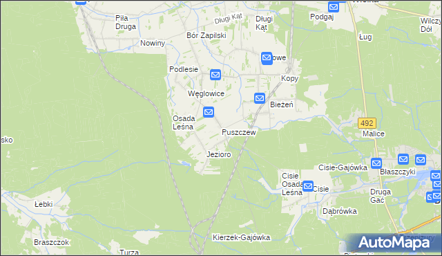 mapa Puszczew, Puszczew na mapie Targeo