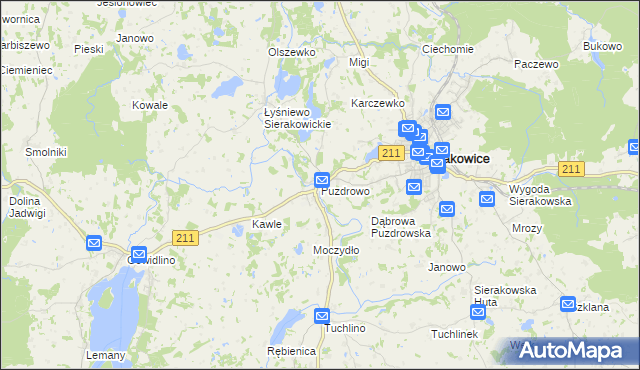 mapa Puzdrowo, Puzdrowo na mapie Targeo